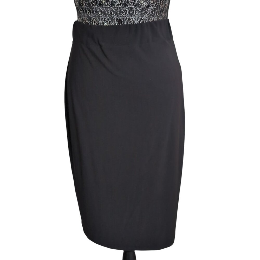 Black Stretch Waist Pencil Skirt Size Small